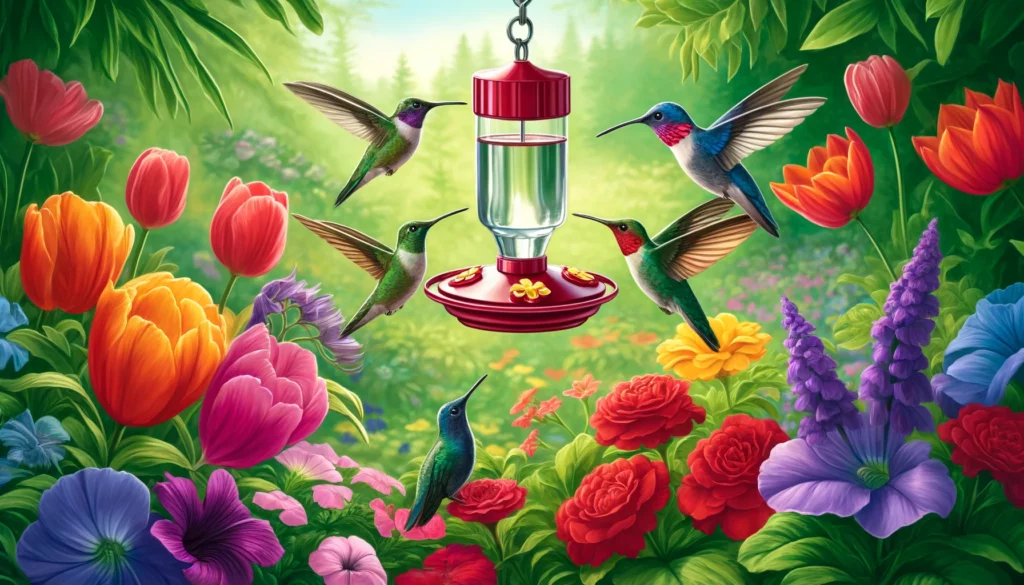 ATTACHMENT DETAILS DALL·E-2024-04-22-21.17.29-Illustration-of-a-hummingbird-feeder-in-a-colorful-garden-attracting-vibrant-hummingbirds.-The-feeder-is-elegantly-designed-hanging-from-a-metal